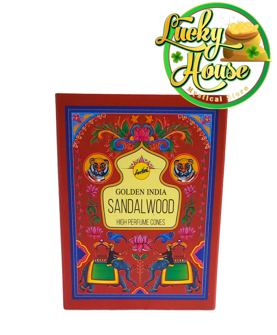 Golden India sandalwood BackFlow incense cone