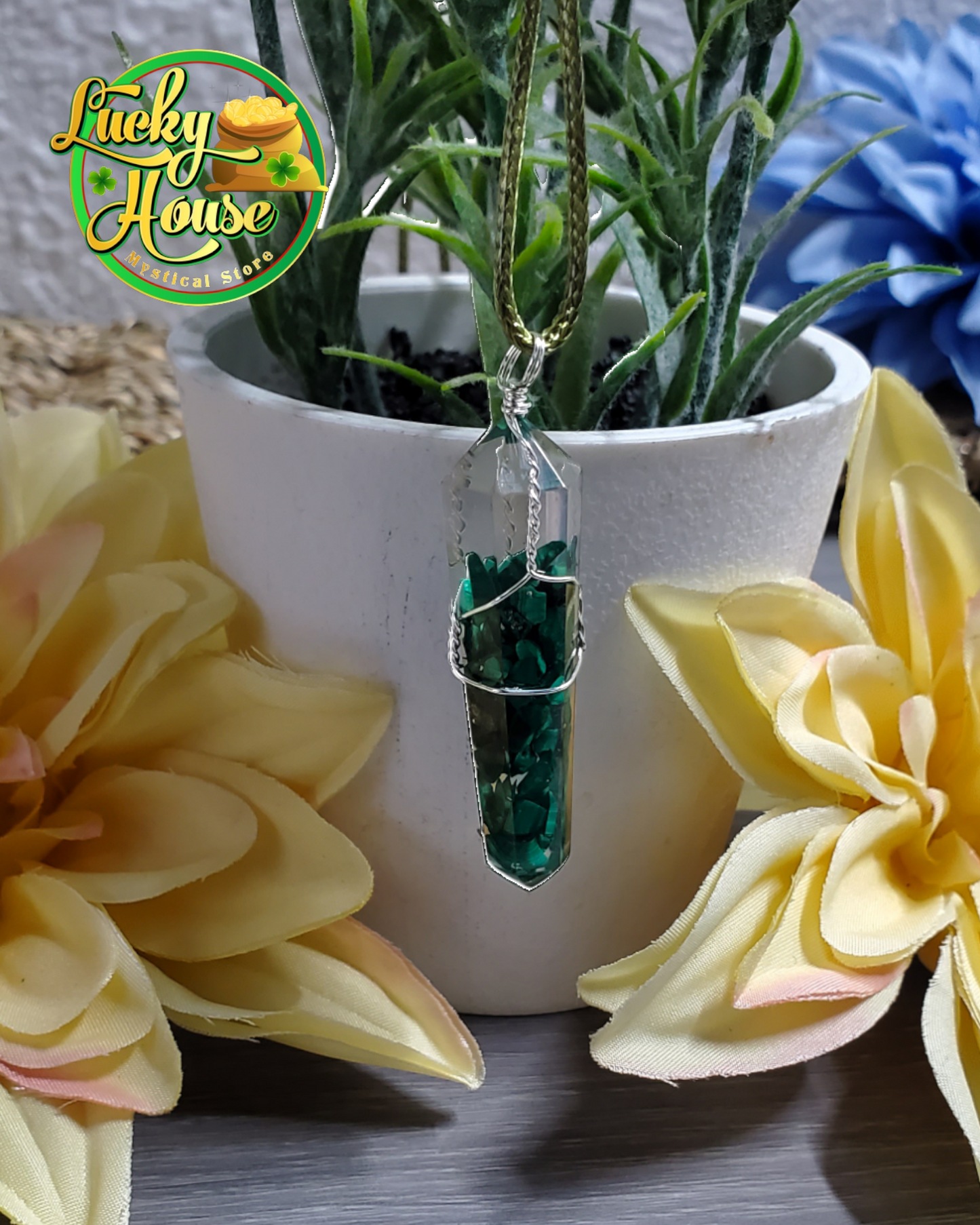 colgante de orgonita de malaquita