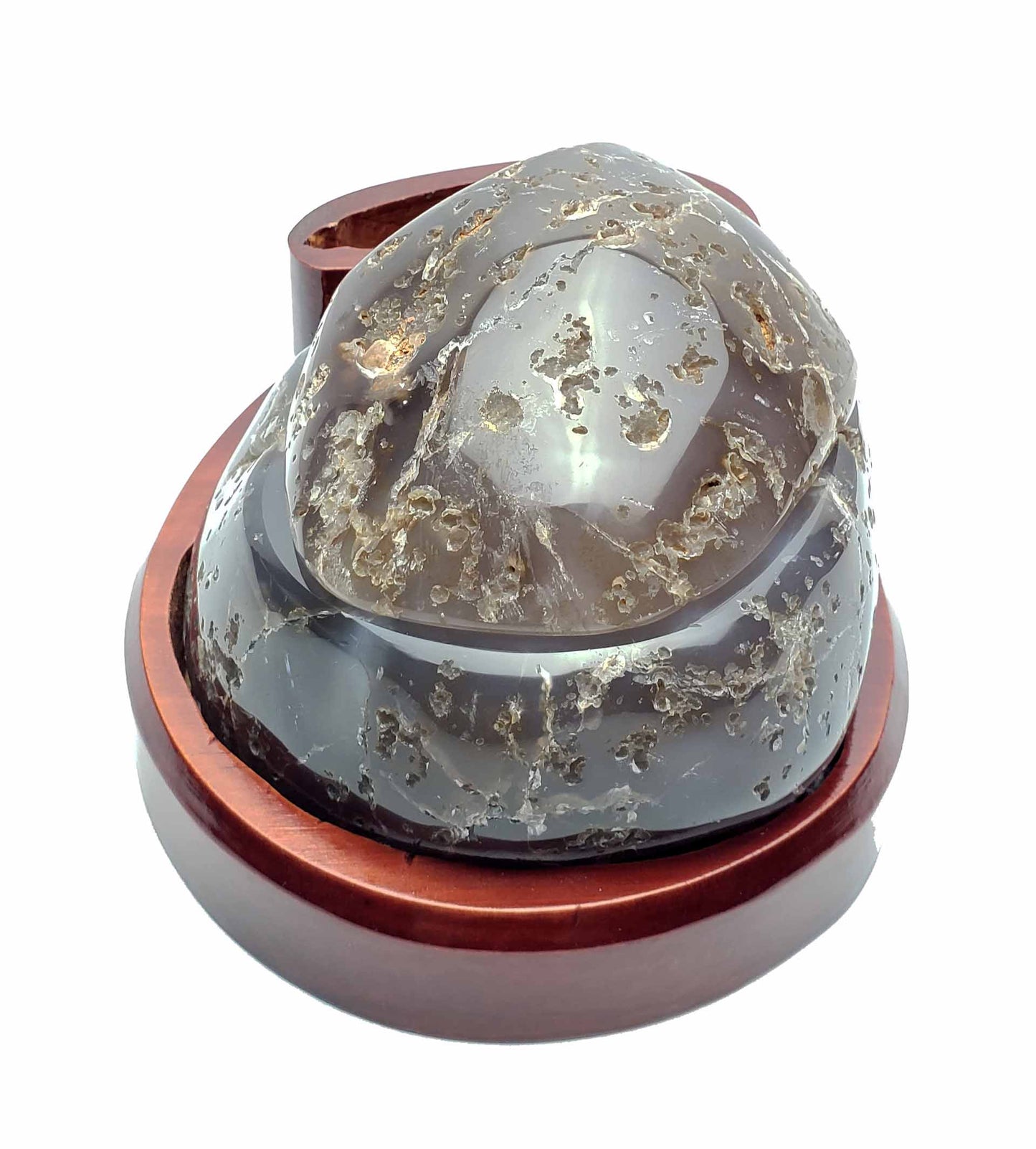 Agate Geode on Wood Stand