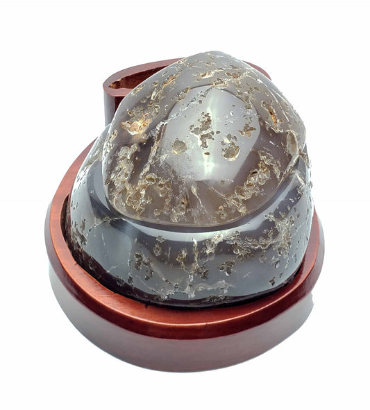 Agate Geode on Wood Stand