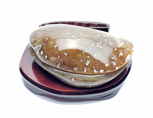 Agate Geode on Wood Stand