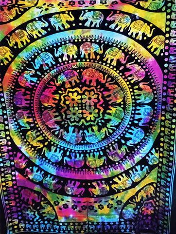 Tapestry Tie & Dye Elephant Mandala