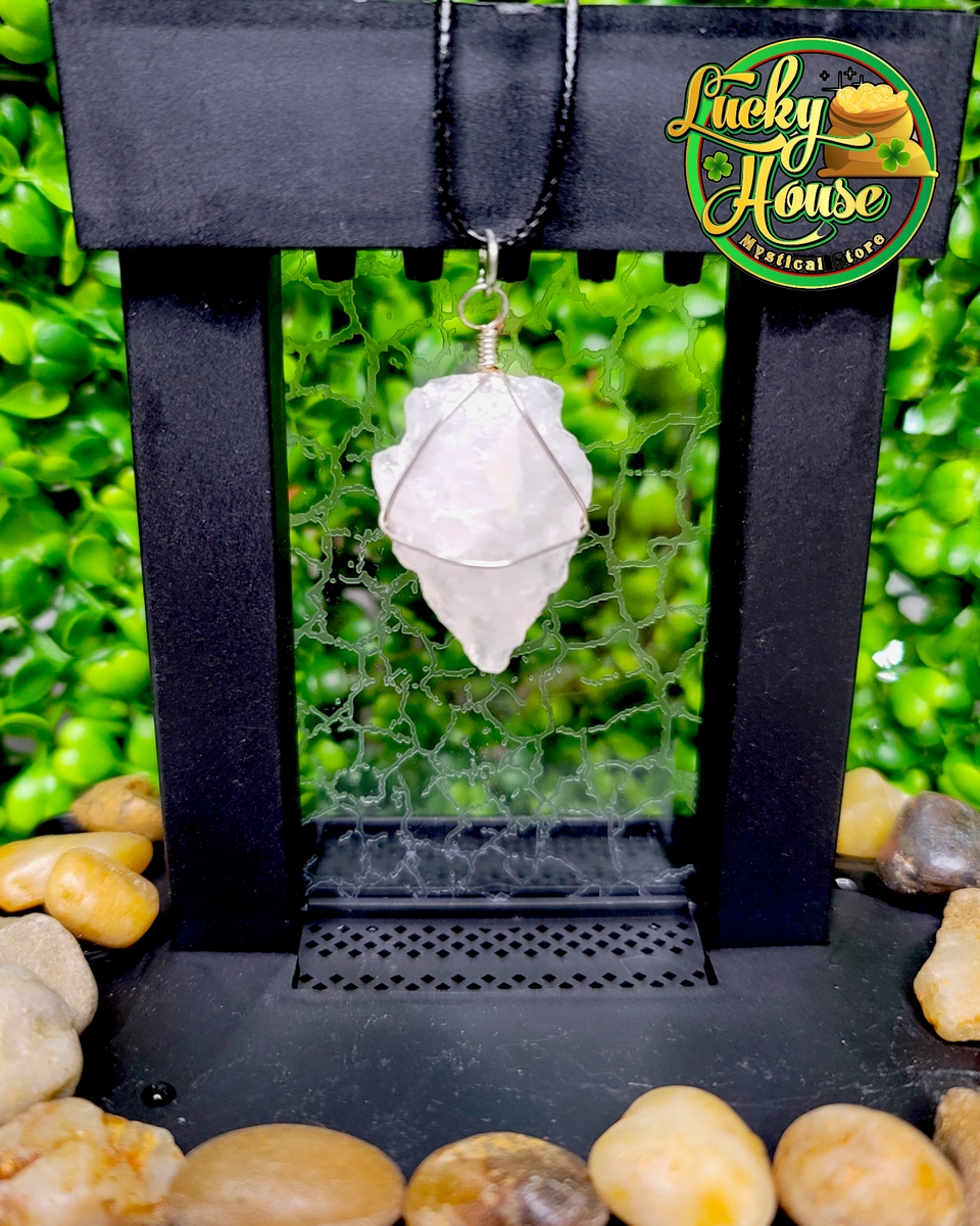 Rose Quartz Wire Wrap Arrowhead Lucky House Mystical Store