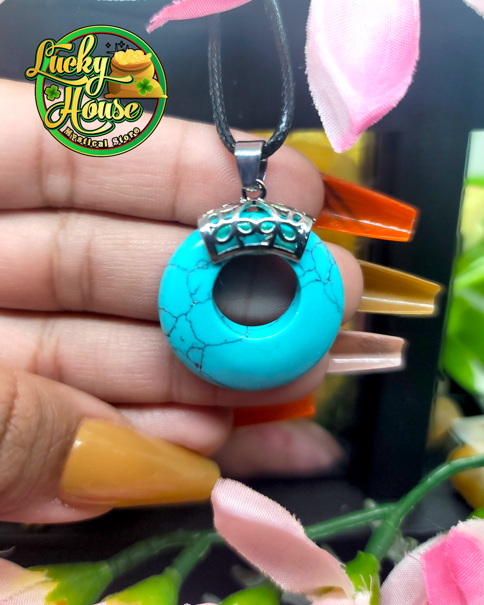 Turquoise donut pendant deals