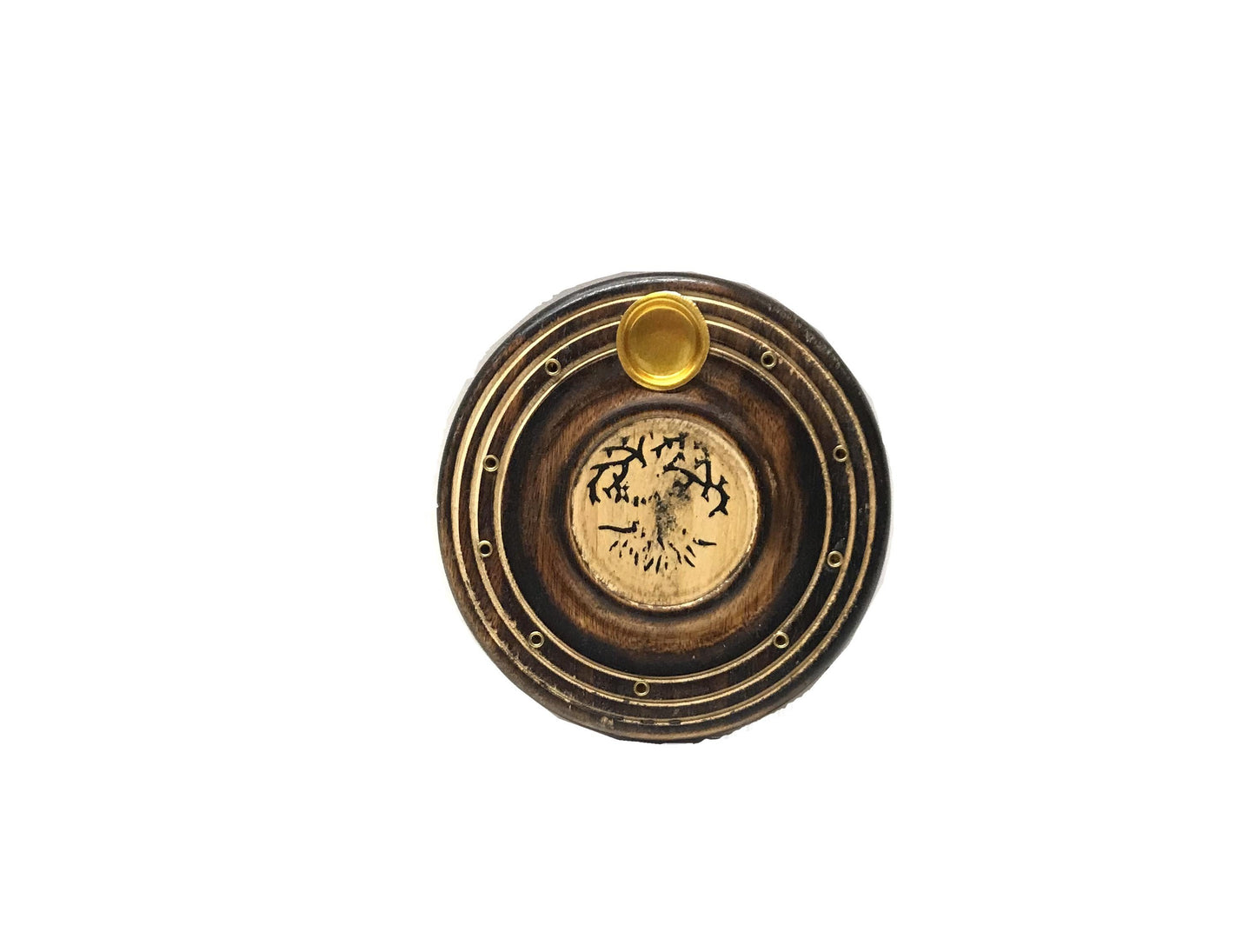 Wooden Round Incense / Cone Burner