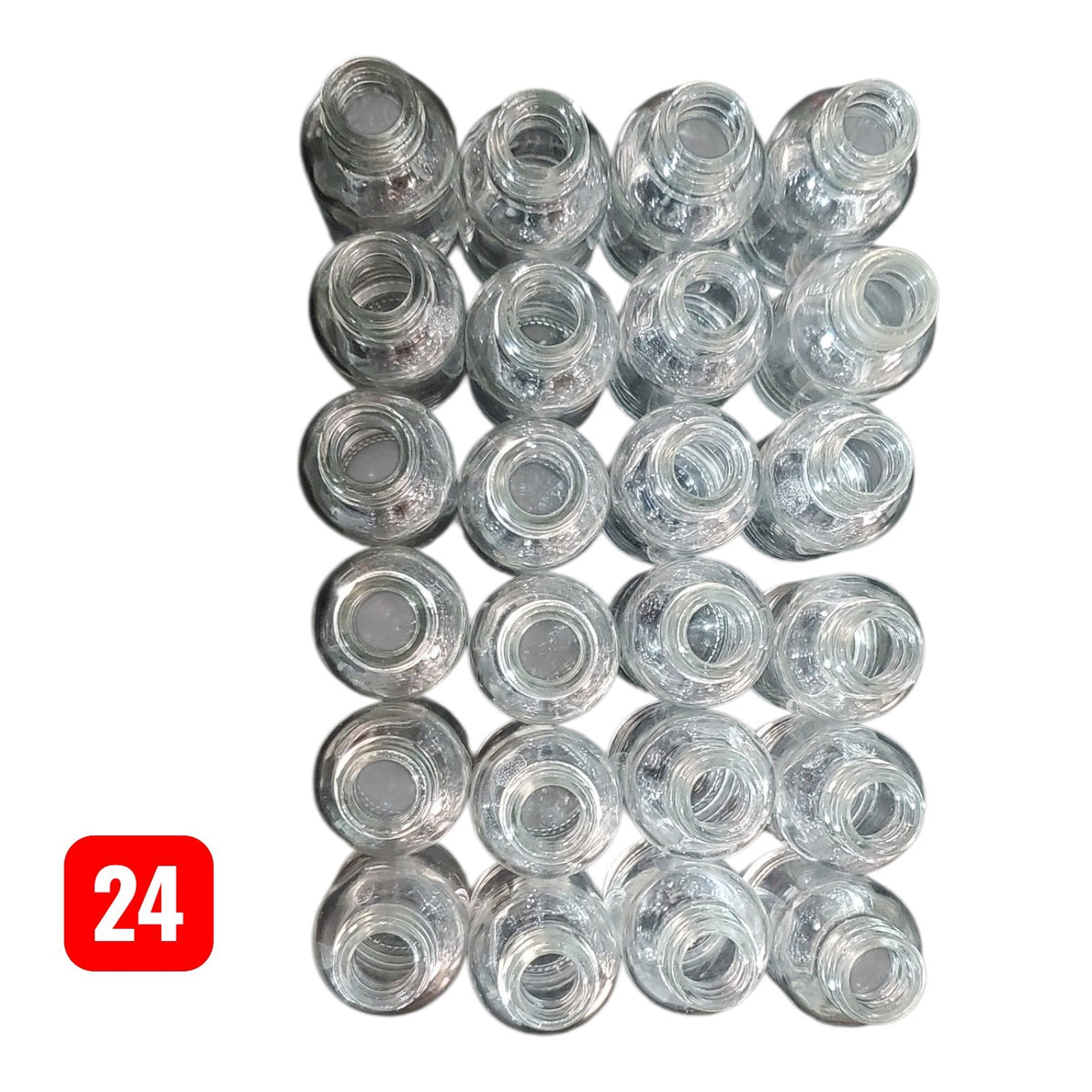 1 oz Glass Bottles with Black Caps