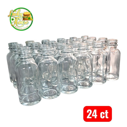 1 oz Glass Bottles with Black Caps