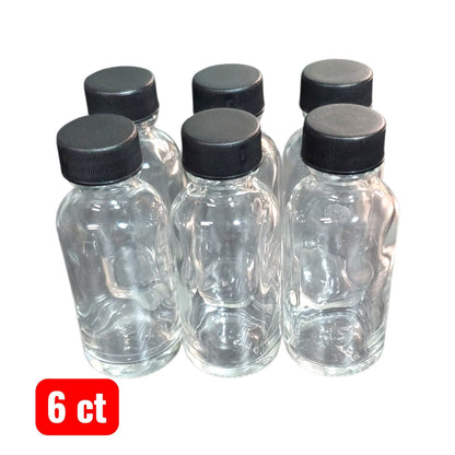 1 oz Glass Bottles with Black Caps