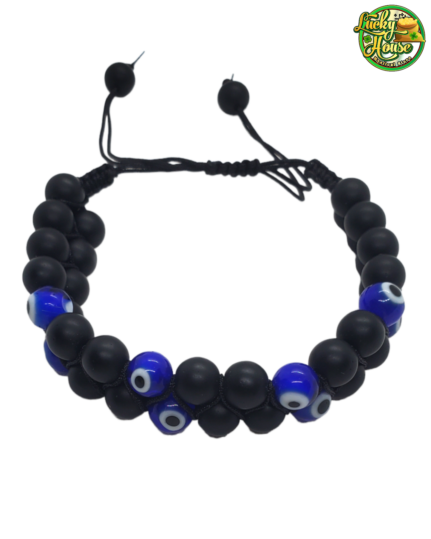 Black Agate Evil Eye Bracelet