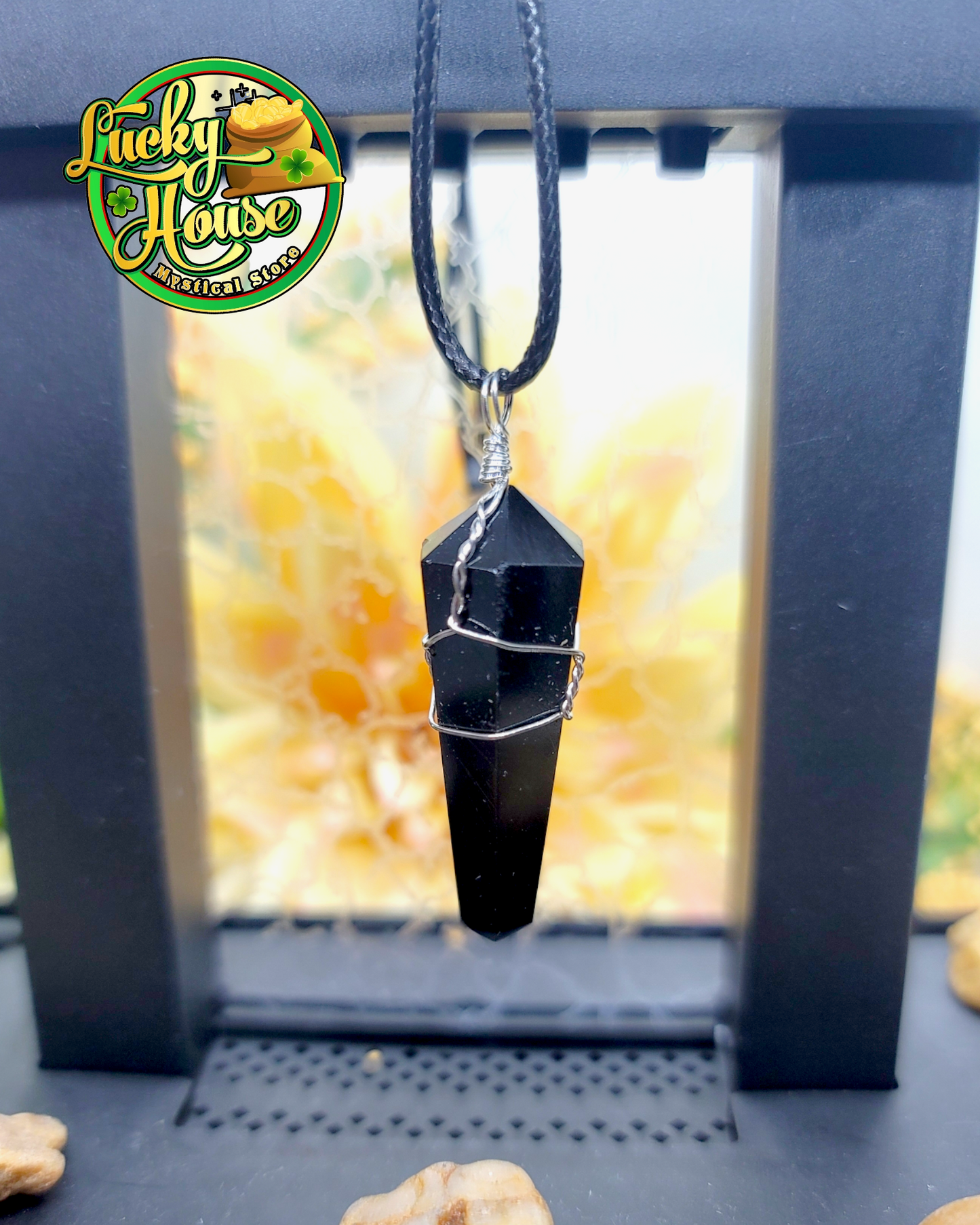 Black Obsidian Wire Wrap Pendant