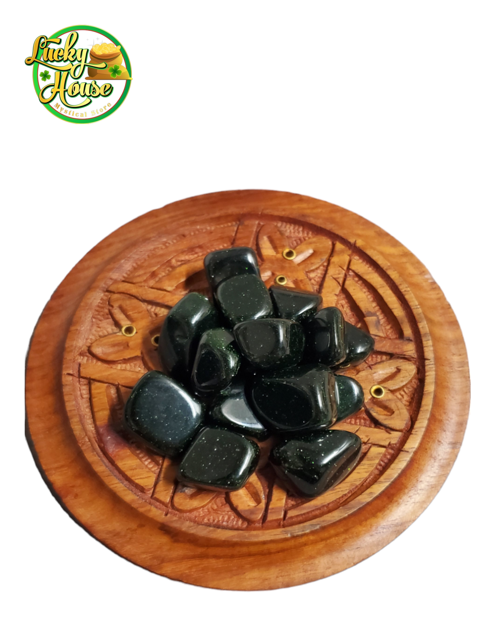 Green Goldstone Tumbled Stone