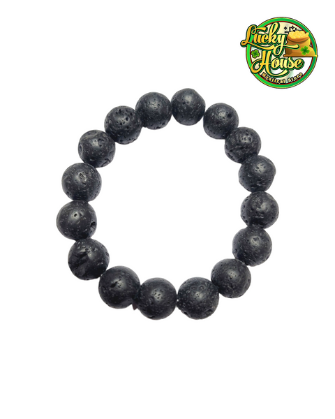 Black Lava Sphere Bracelet