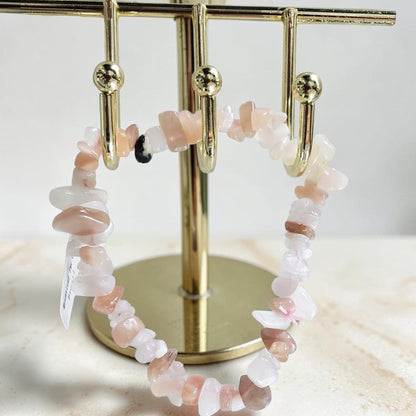 Peach Moonstone Chip Bracelet