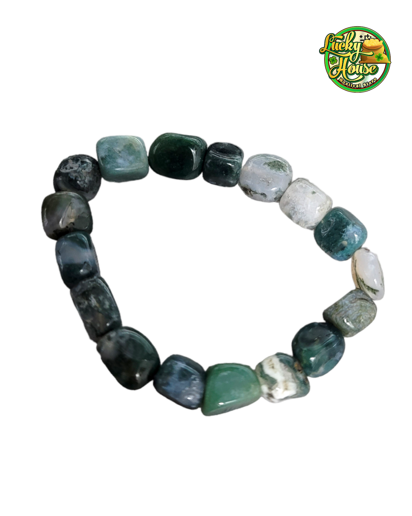 Moss Agate Tumbled Bracelet