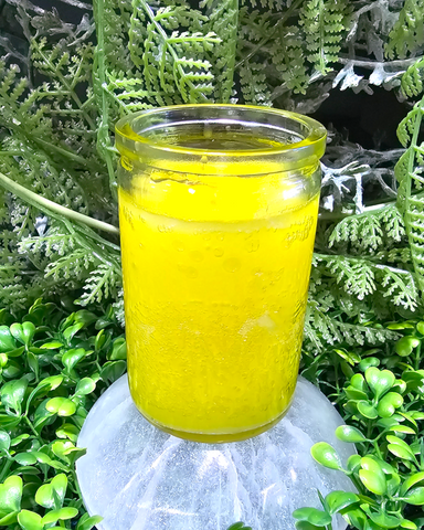 Yellow Glass Jar Candle