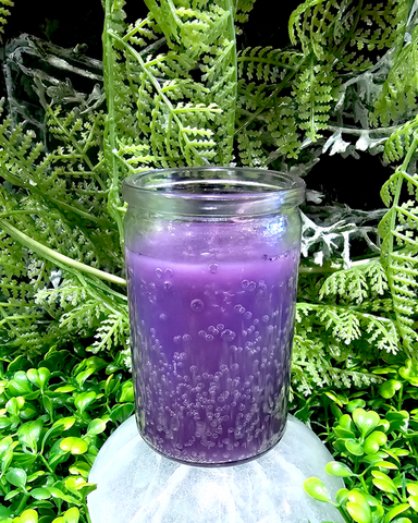 Purple Glass Jar Candle
