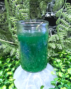 Green Glass Candle Jar