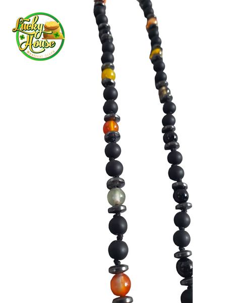 Chakra Agates with Black Agate and Hematite
