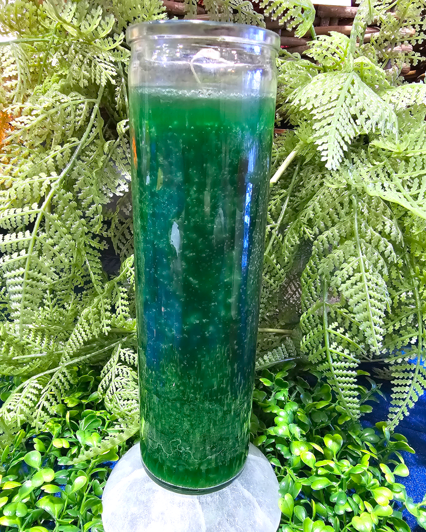 vela Verde en cristal