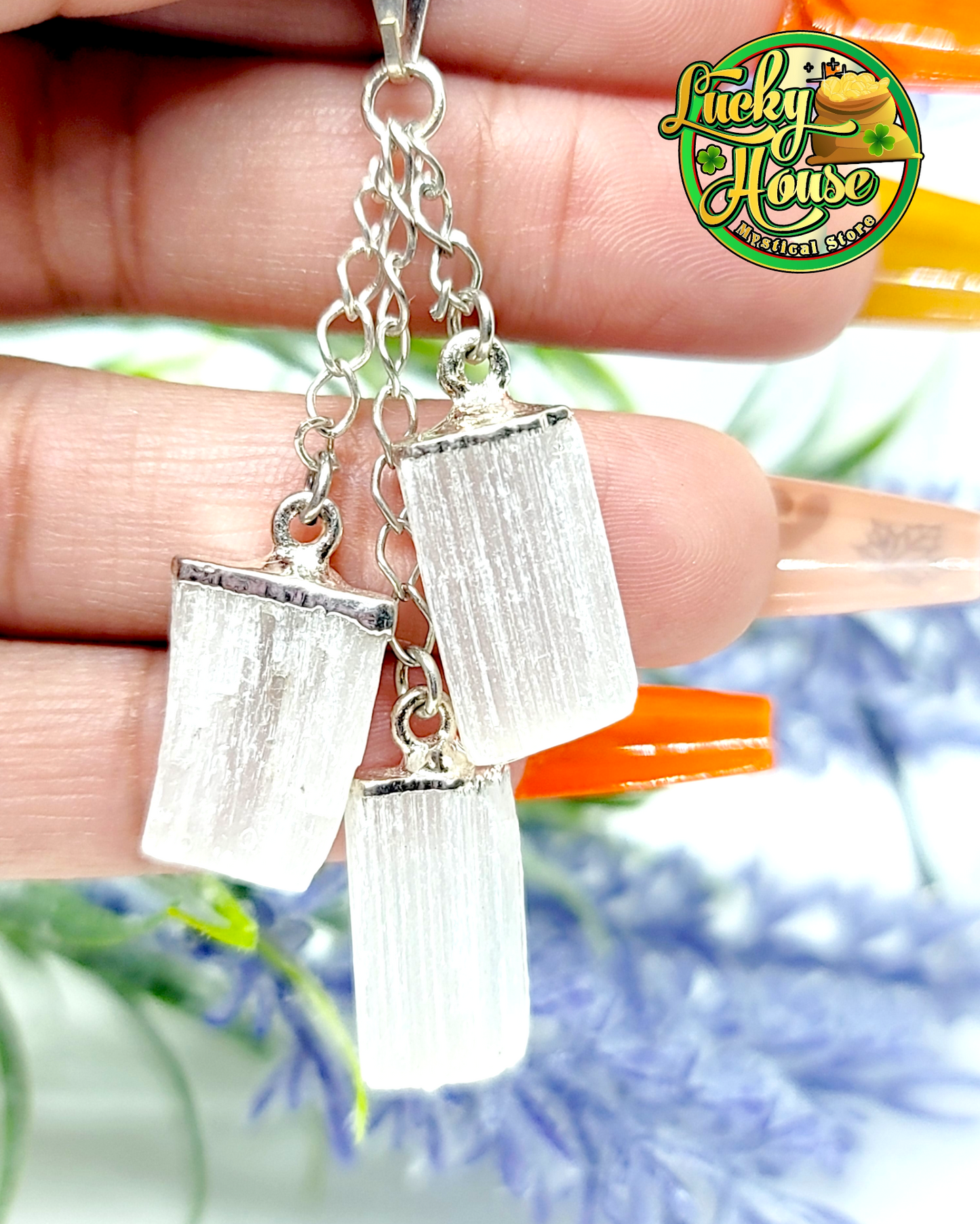 Selenite Triple Pendant