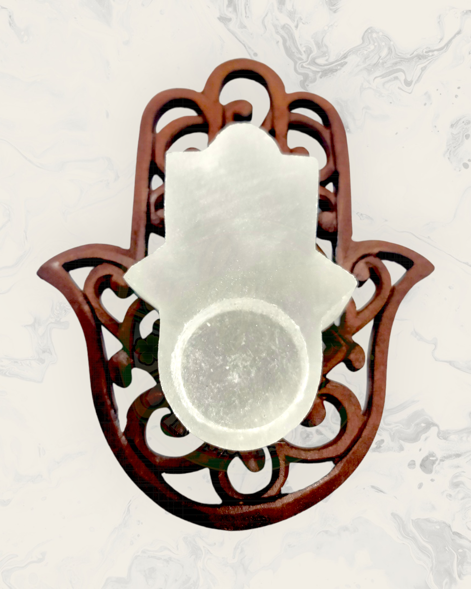 Hamsa Selenite Holder