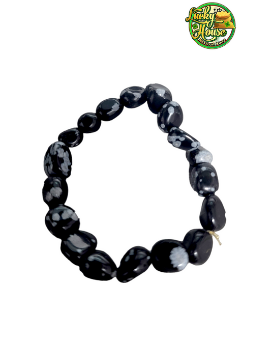 pulsera obsidiana copo de nieve