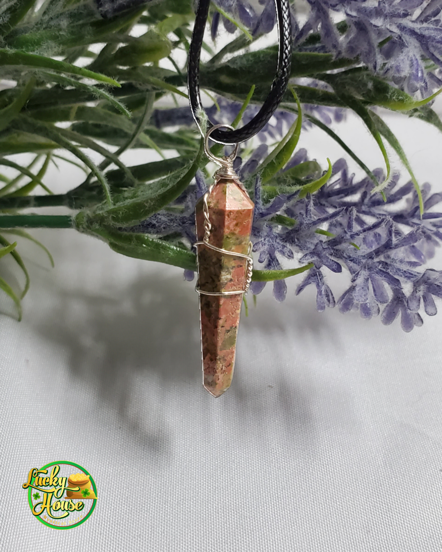 Unakite Wire Wrapped Pendant