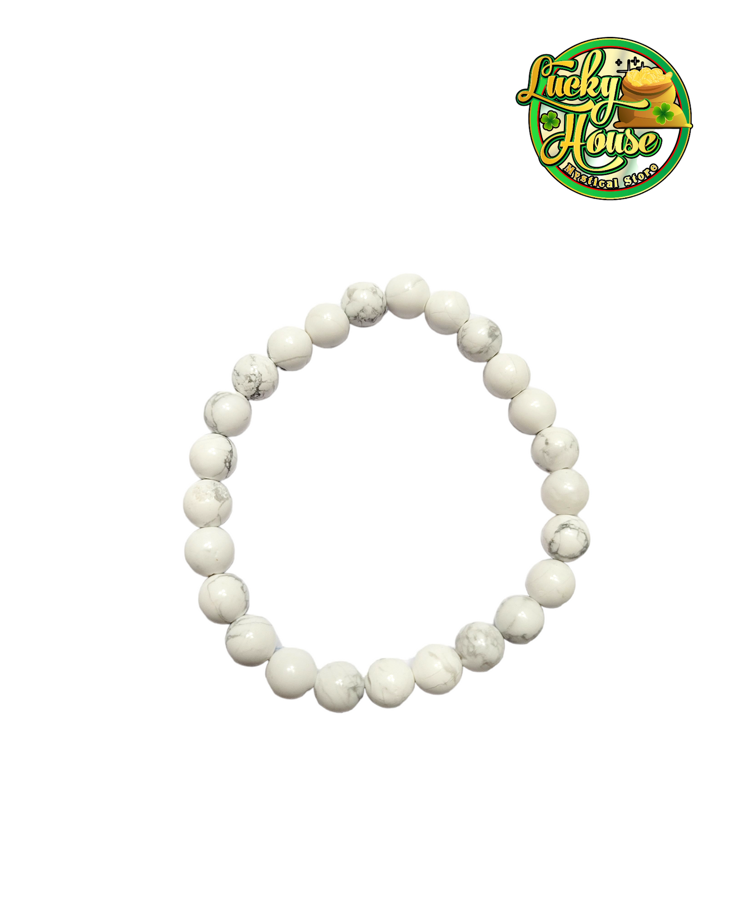 White Howlite Sphere Bracelet