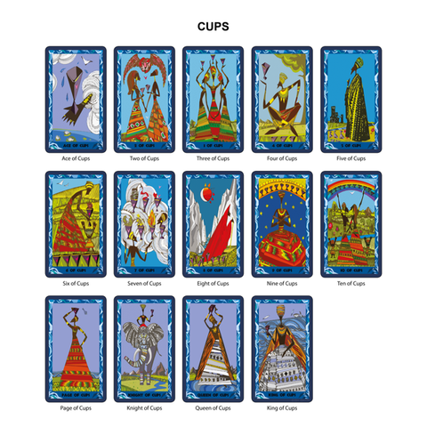 African-themed tarot cards with deep cultural symbols.