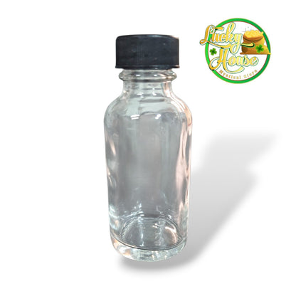 1 oz Glass Bottles with Black Caps
