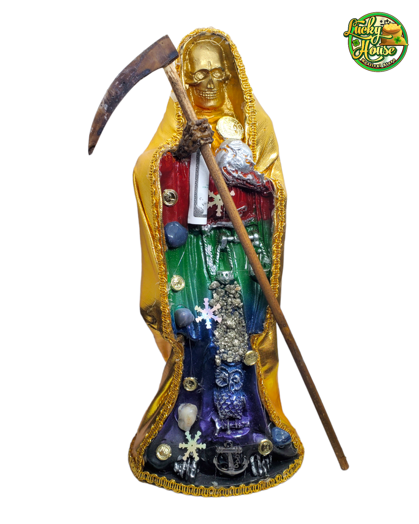 Gold Santa Muerte Statue