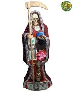 Red Santa Muerte Statue