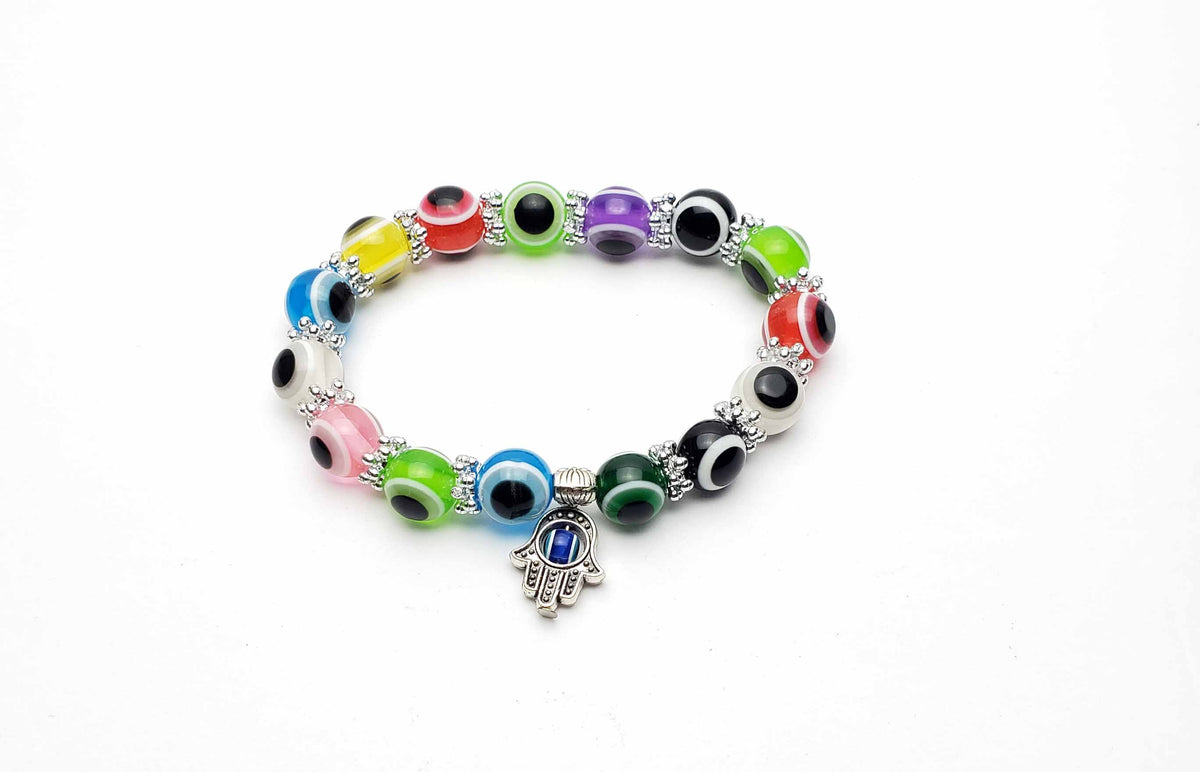 Multi Color Evil Eye with Hamsa Bracelet Lucky House Mystical Store