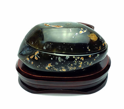 Dark Agate on Wood Stand