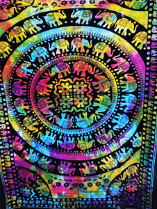 Tapestry Tie & Dye Elephant Mandala