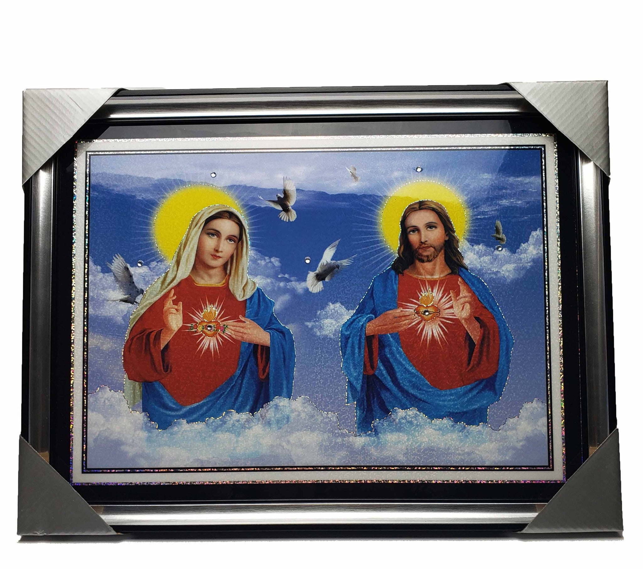 Immaculate Heart of Mary and Sacred Heart of Jesus on Frame