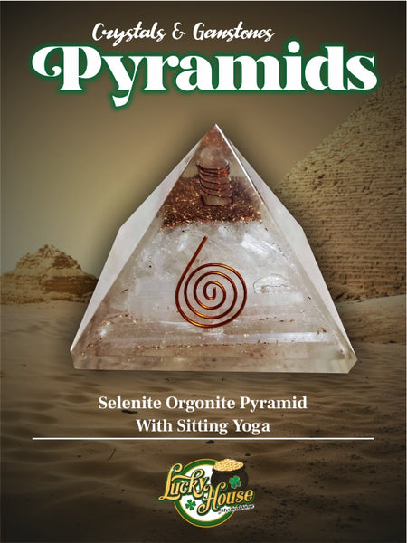 Selenite Orgonite Pyramid With Sitting Yoga