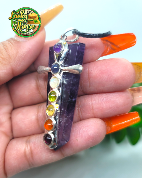 Amethyst Chakra Ankh Pendant