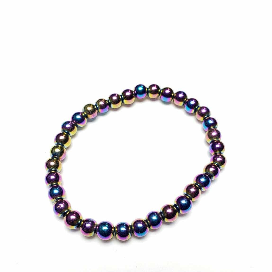 Rainbow Hematite Sphere Bracelet