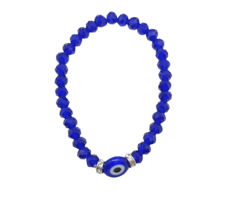 Blue Bead Evil Eye Bracelet