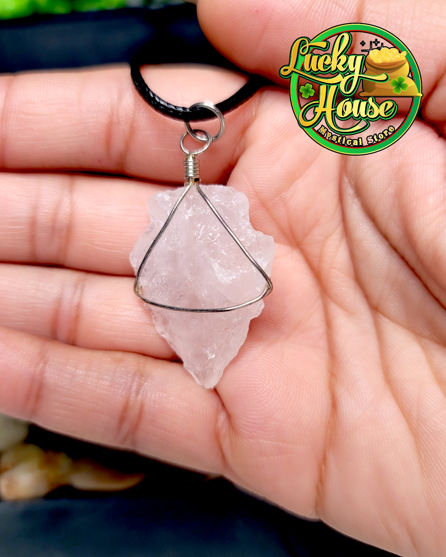 Rose Quartz Wire Wrap Arrowhead