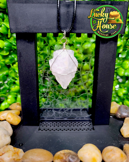 Rose Quartz Wire Wrap Arrowhead