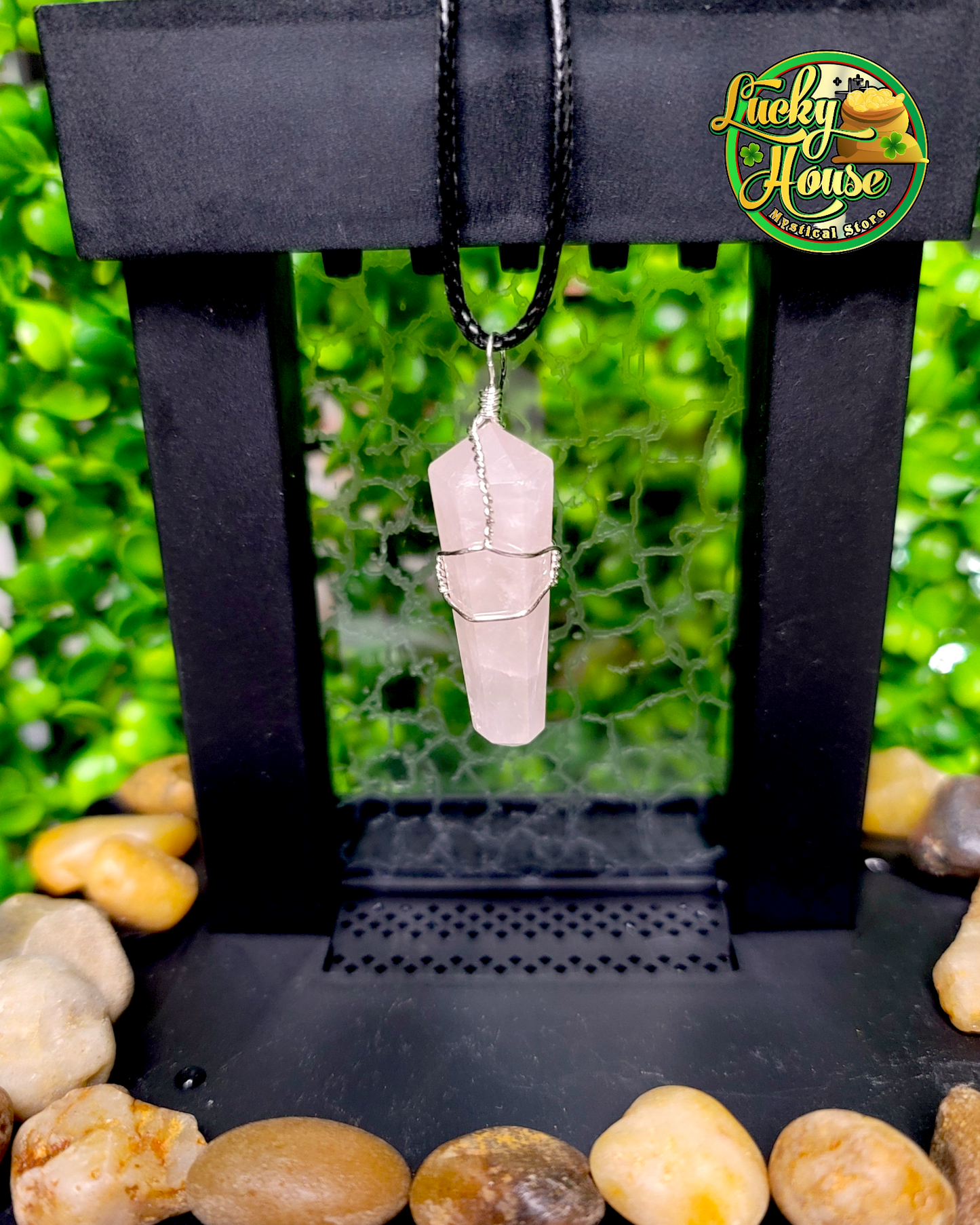 Rose Quartz Wire Wrap Point Pendant