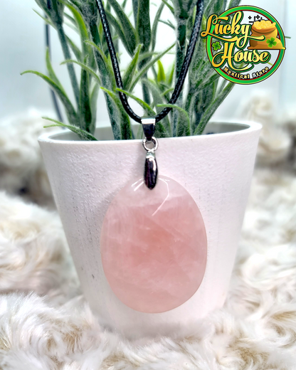 Rose Quartz Oval Pendant