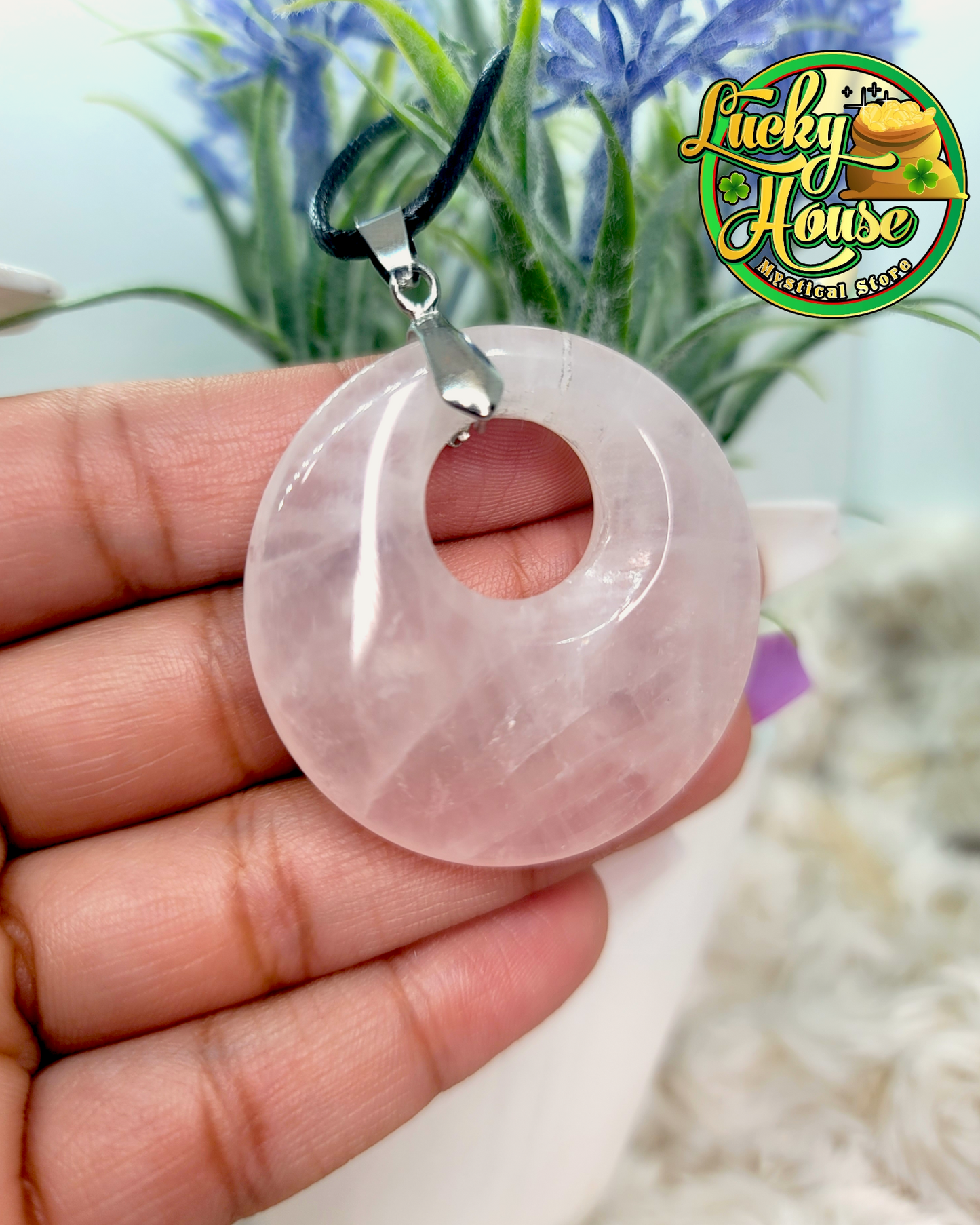 Rose Quartz Donut Pendant