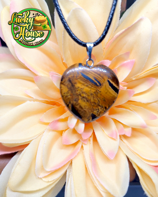 Tiger Eye Heart Pendant