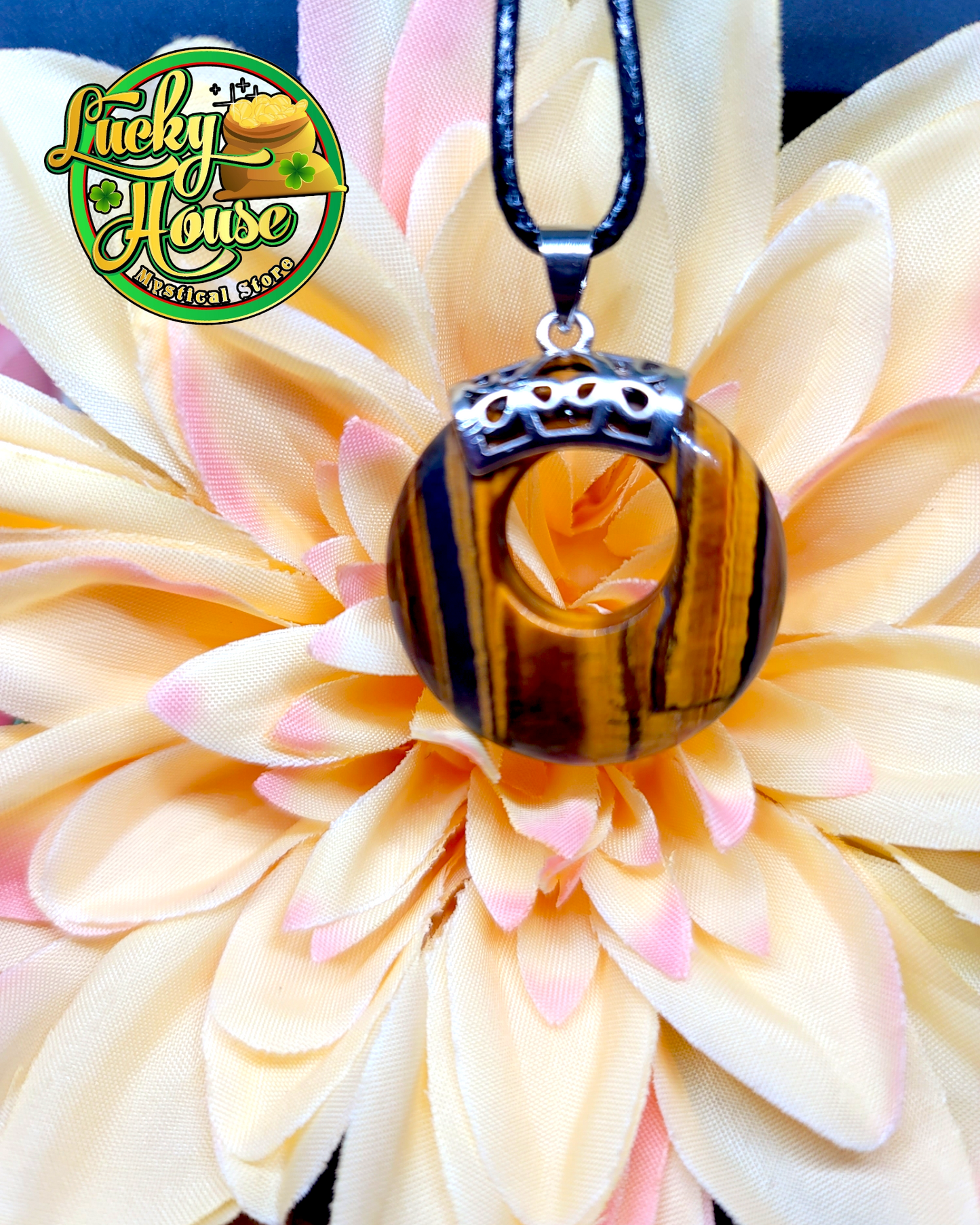 Tiger Eye Fancy Donut Pendant