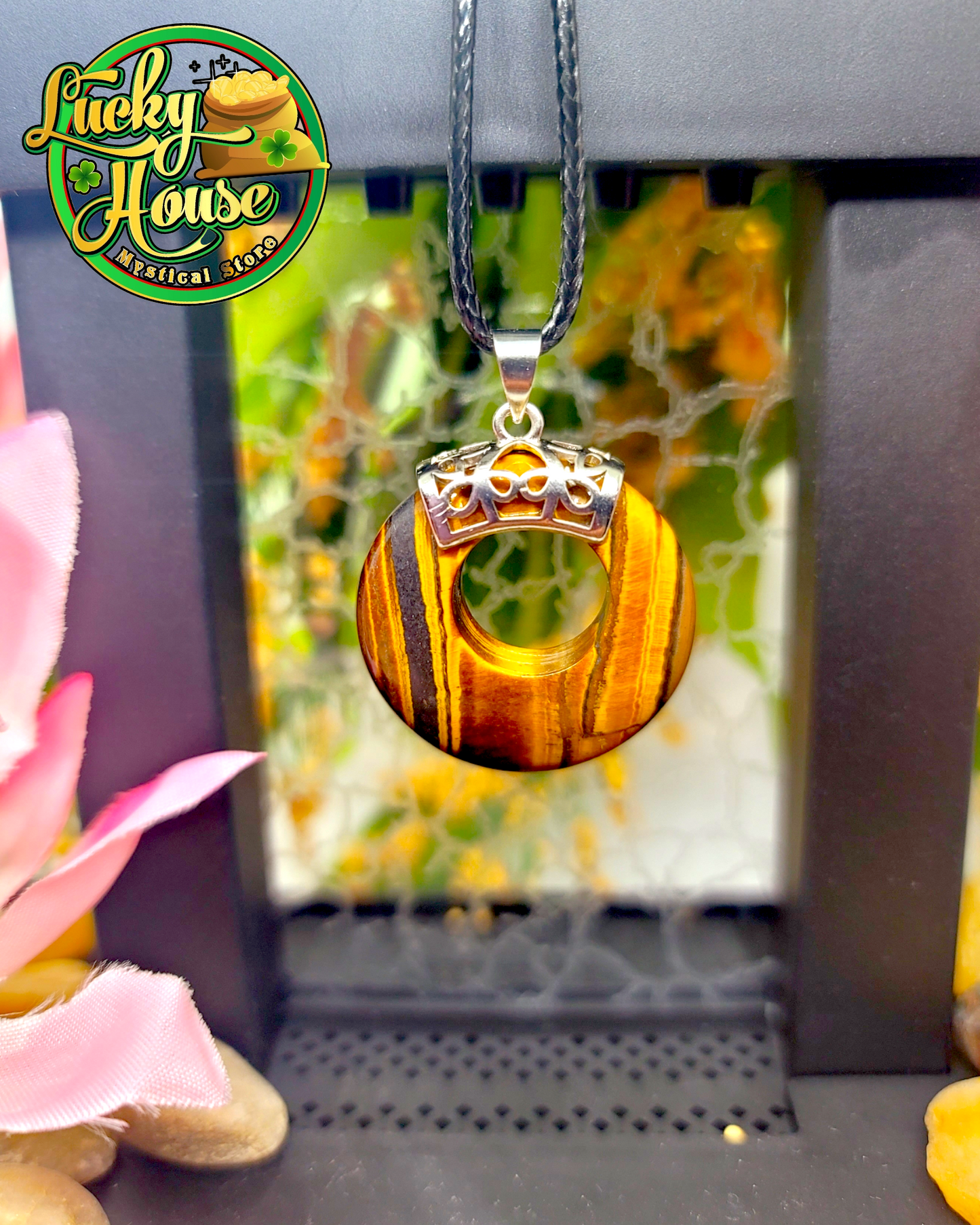 Tiger Eye Fancy Donut Pendant