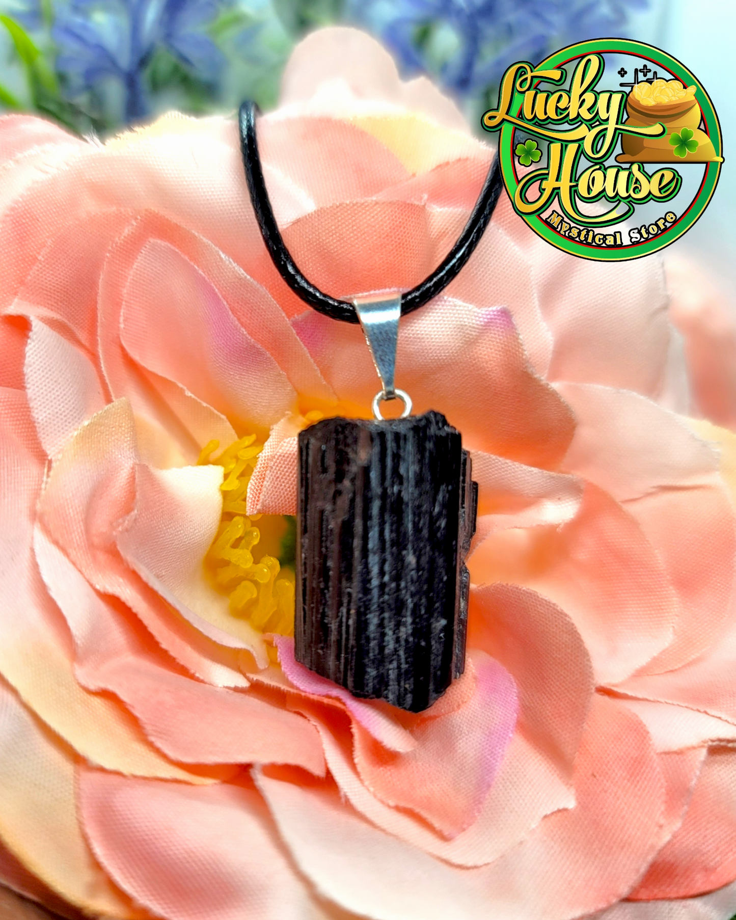 Black Tourmaline Rough Pendant