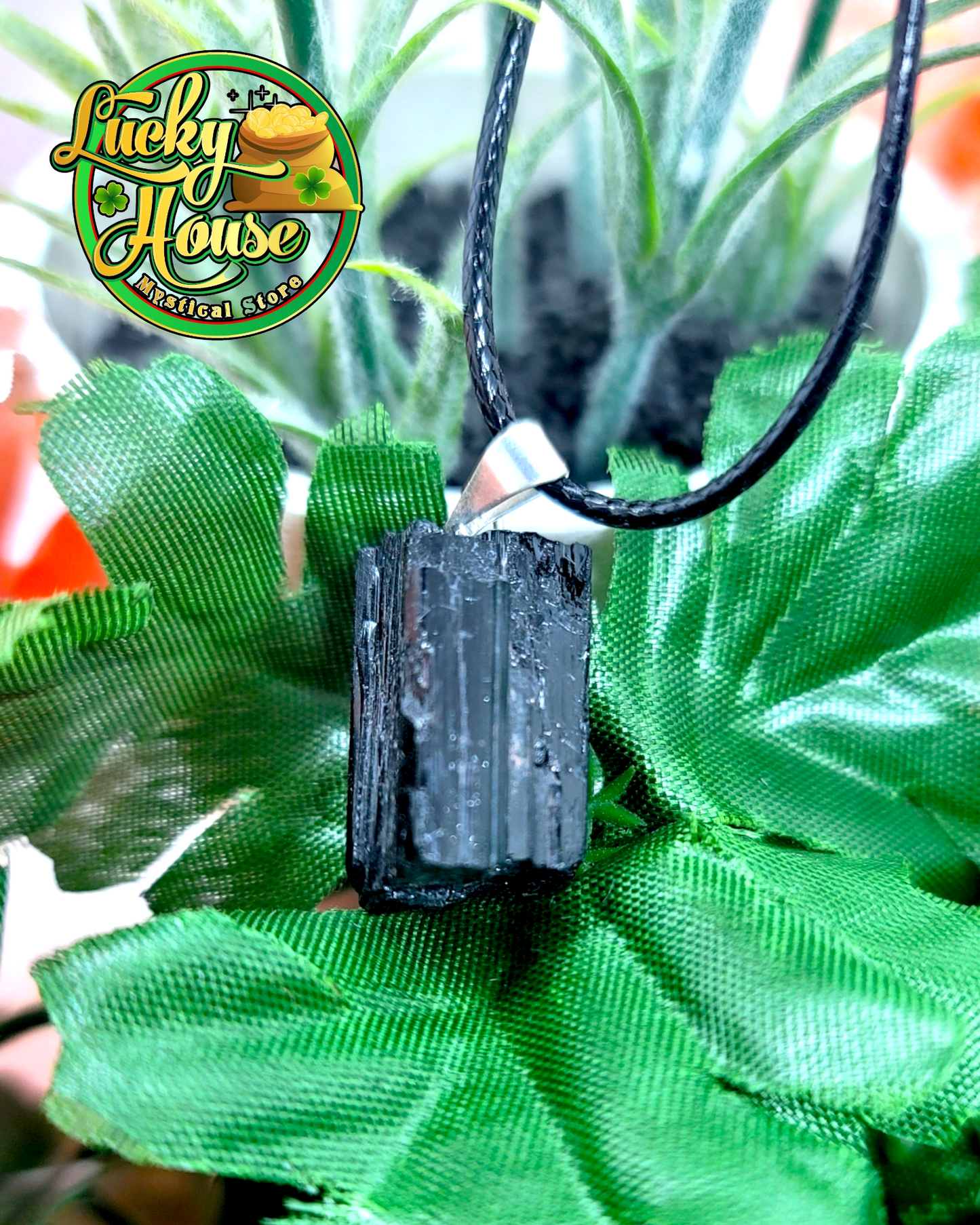 Black Tourmaline Rough Pendant